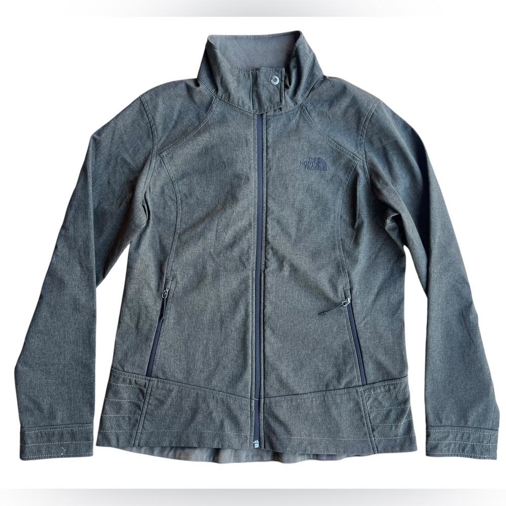 THE NORTH FACE Olive Green Windfall Softshell Full-Zip L Jacket Outdoors Hiking - Picture 1 of 12